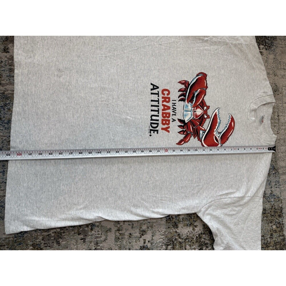 VTG Hanes USA Single Stitch Crabby Attitude Shirt 1994 Fresh Fish LNC Adult XXL - Picture 6 of 8